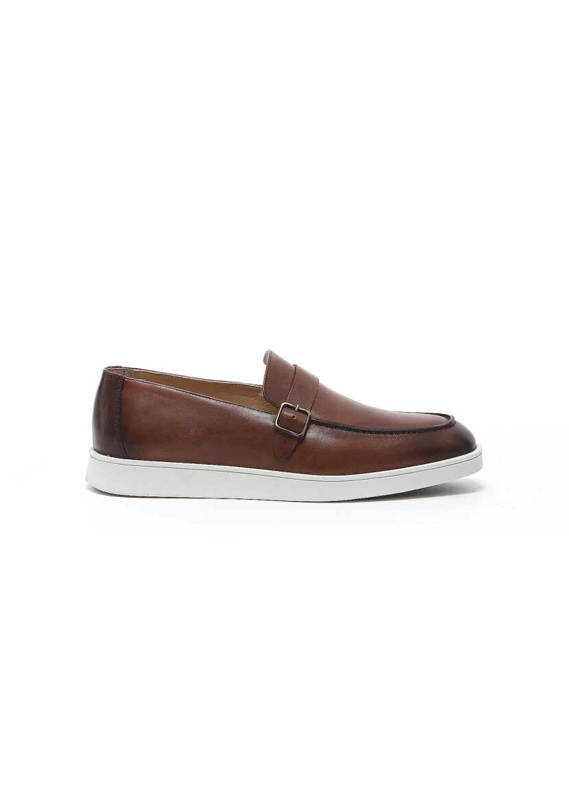 Brown Leather Casual Loafer - 1