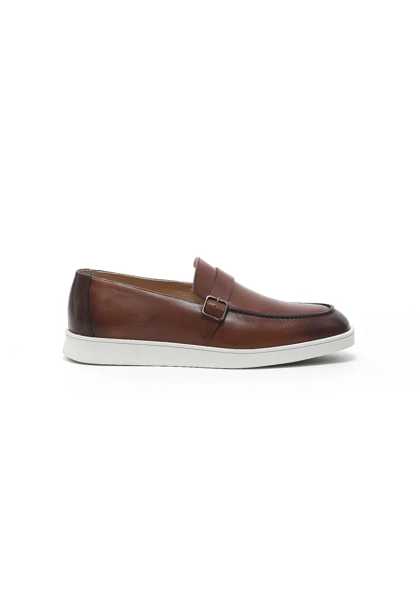 Brown Leather Casual Loafer - 1