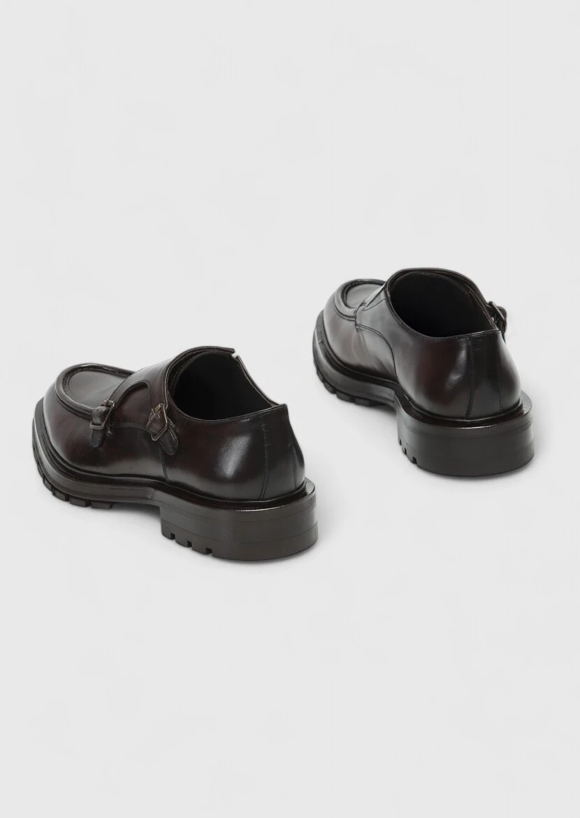 Brown Leather Casual Loafer - 5
