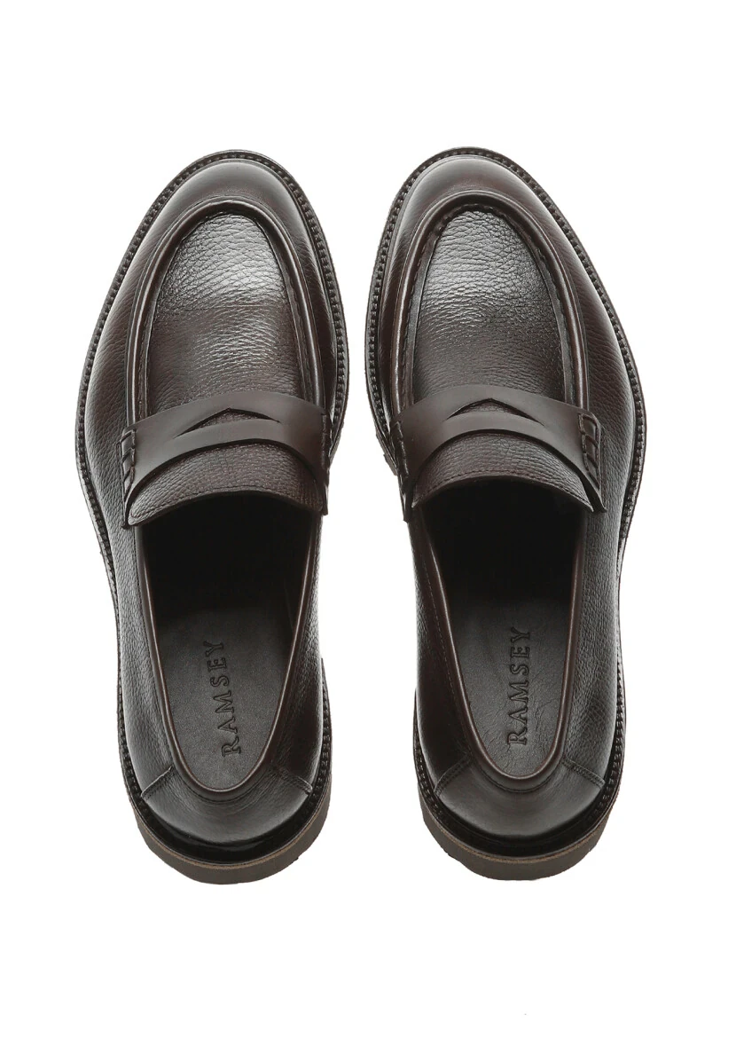 Brown Leather Casual Shoes - 5