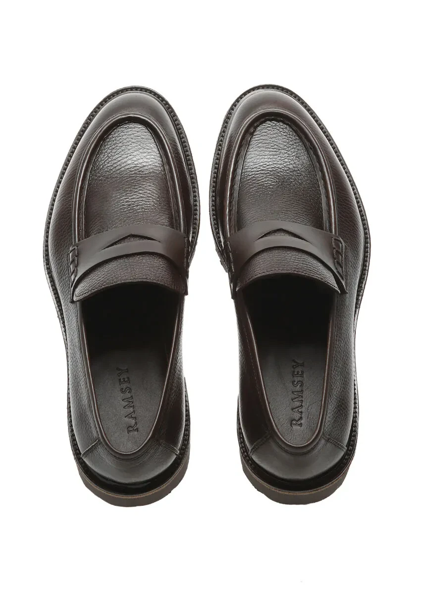 Brown Leather Casual Shoes - 5