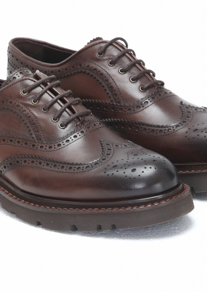 Brown Leather Casual Shoes - 3