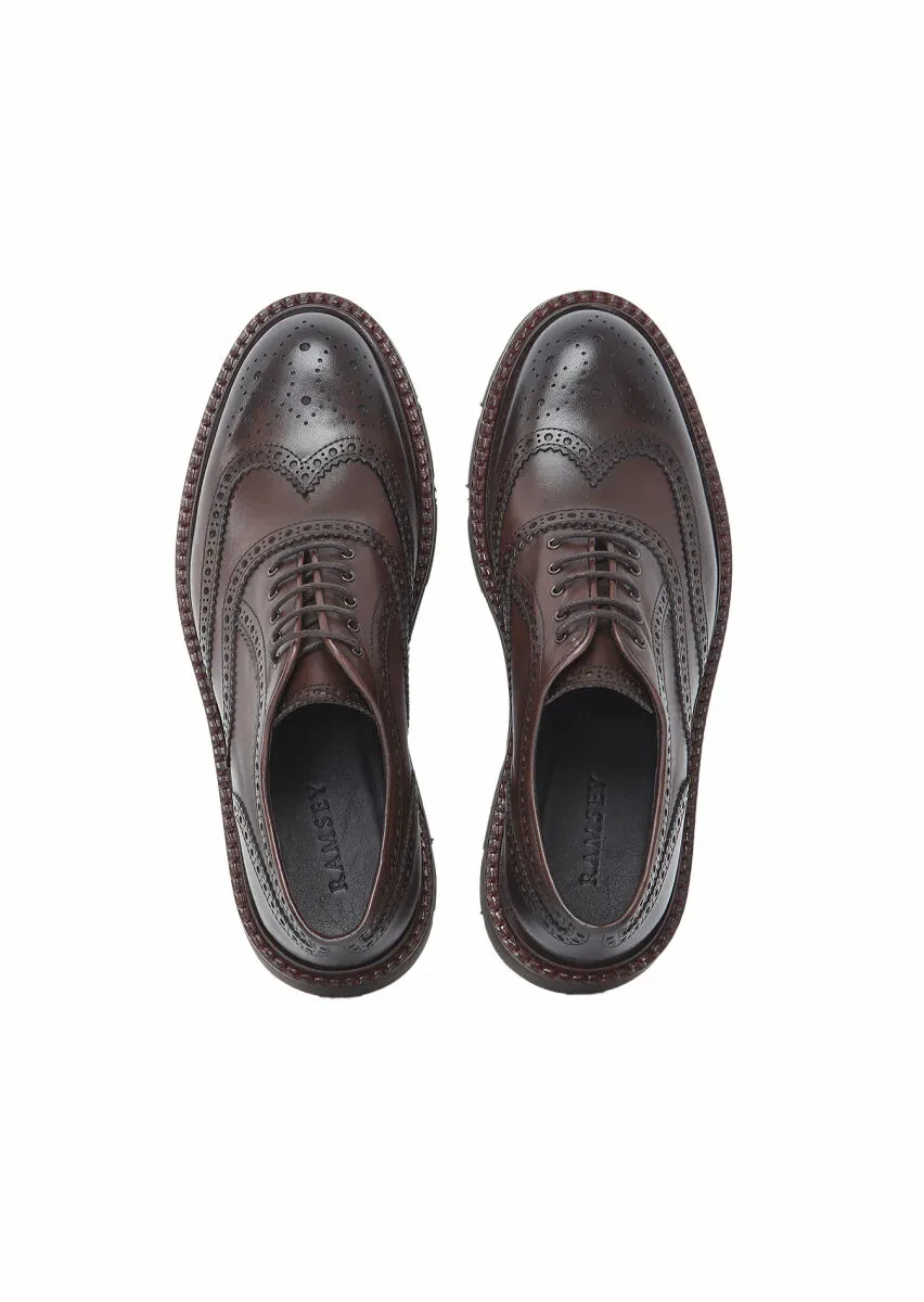 Brown Leather Casual Shoes - 6