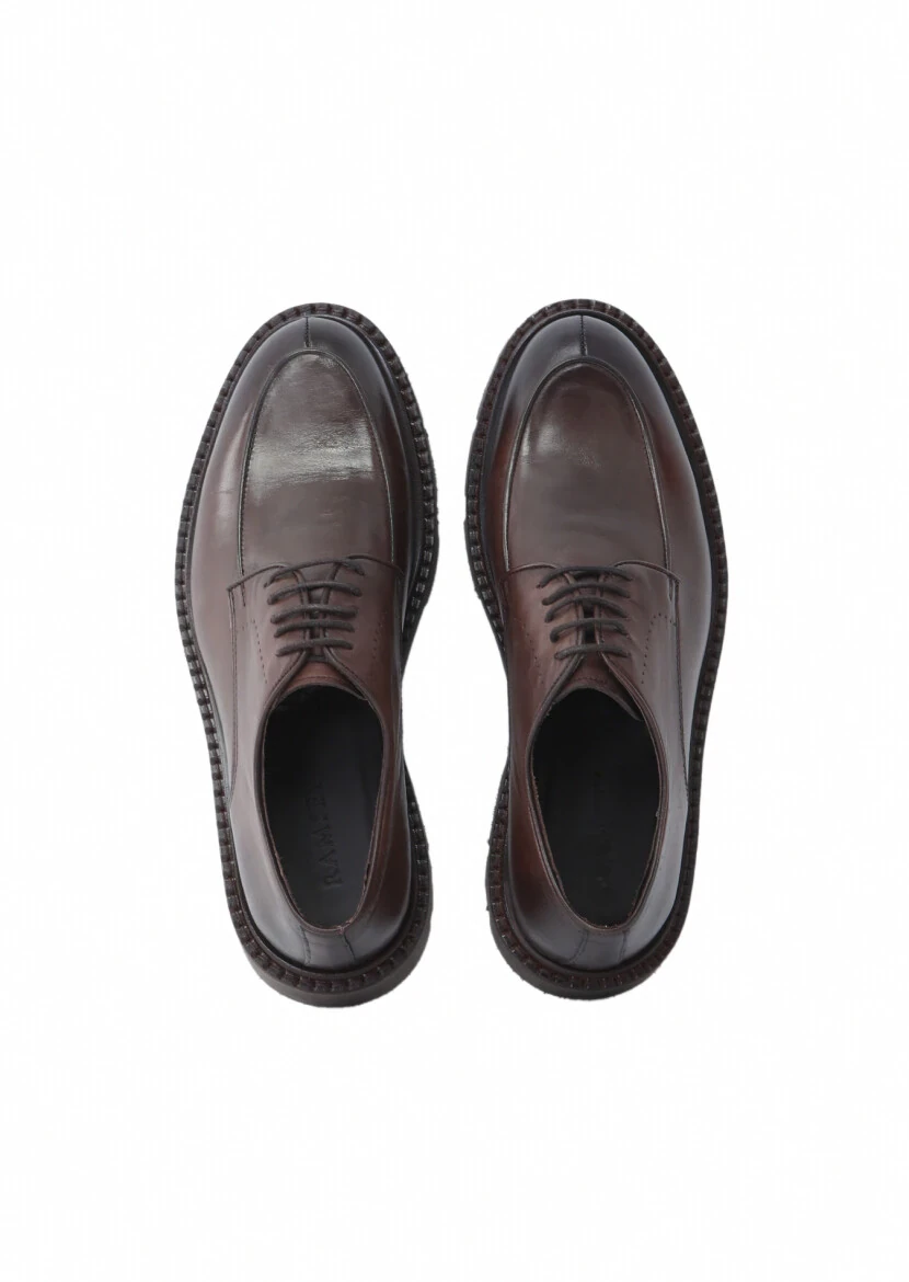 Brown Leather Casual Shoes - 6