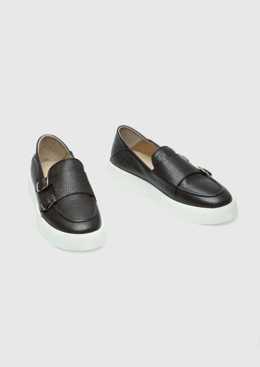 Brown Leather Casual Shoes - 3