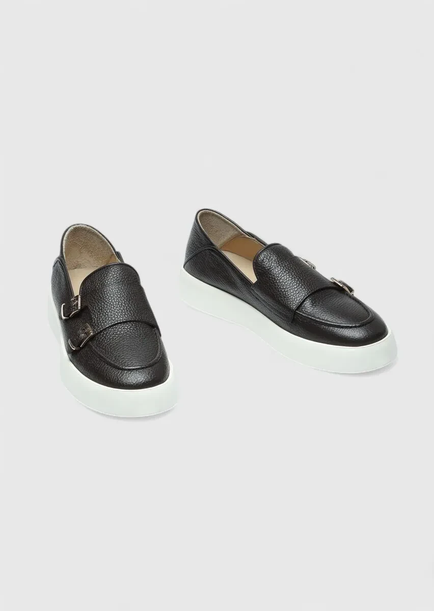 Brown Leather Casual Shoes - 3