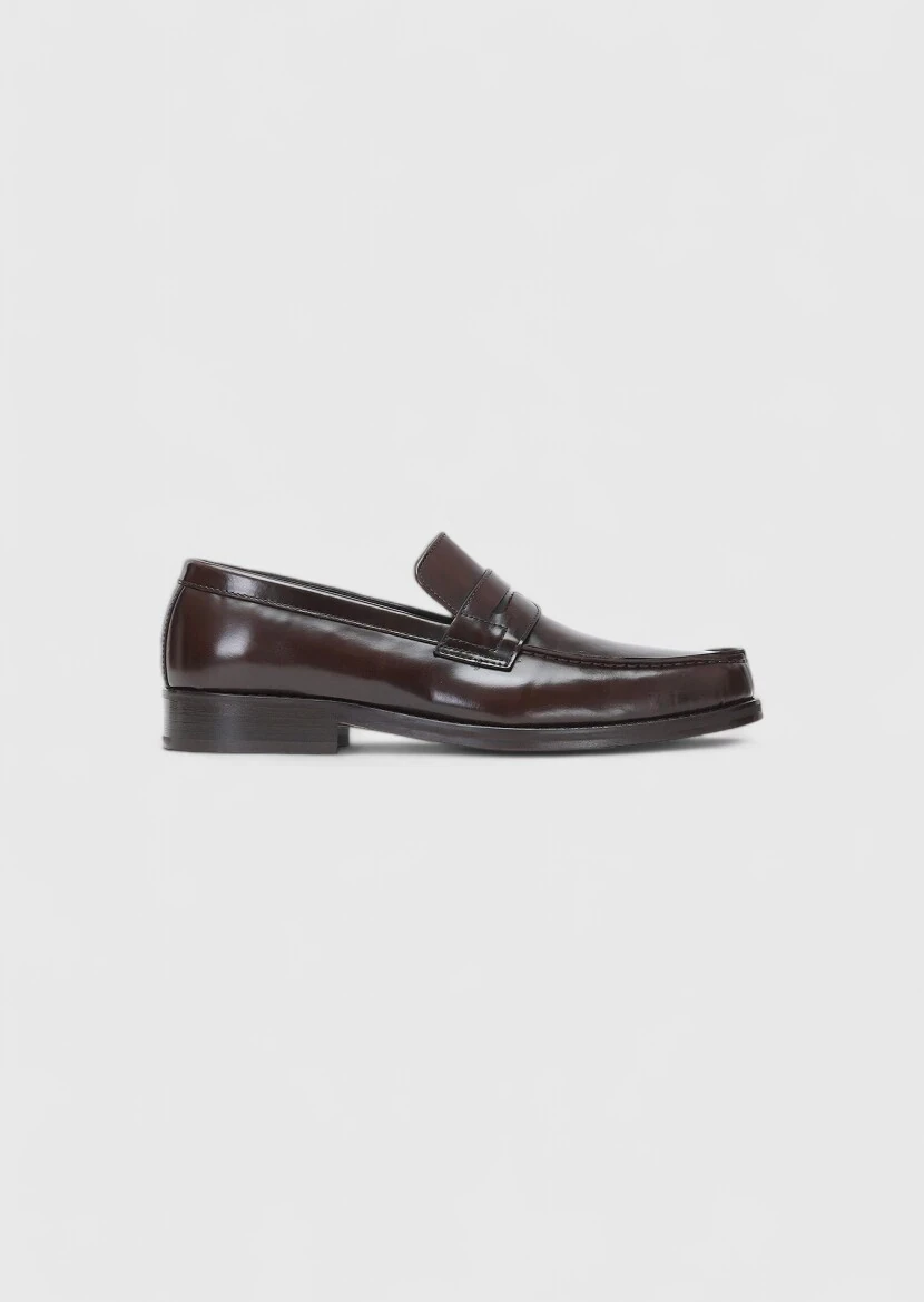 Brown Leather Classical Loafer - 1