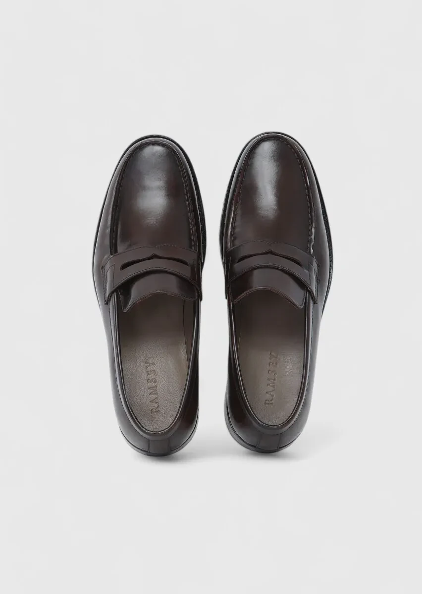 Brown Leather Classical Loafer - 6