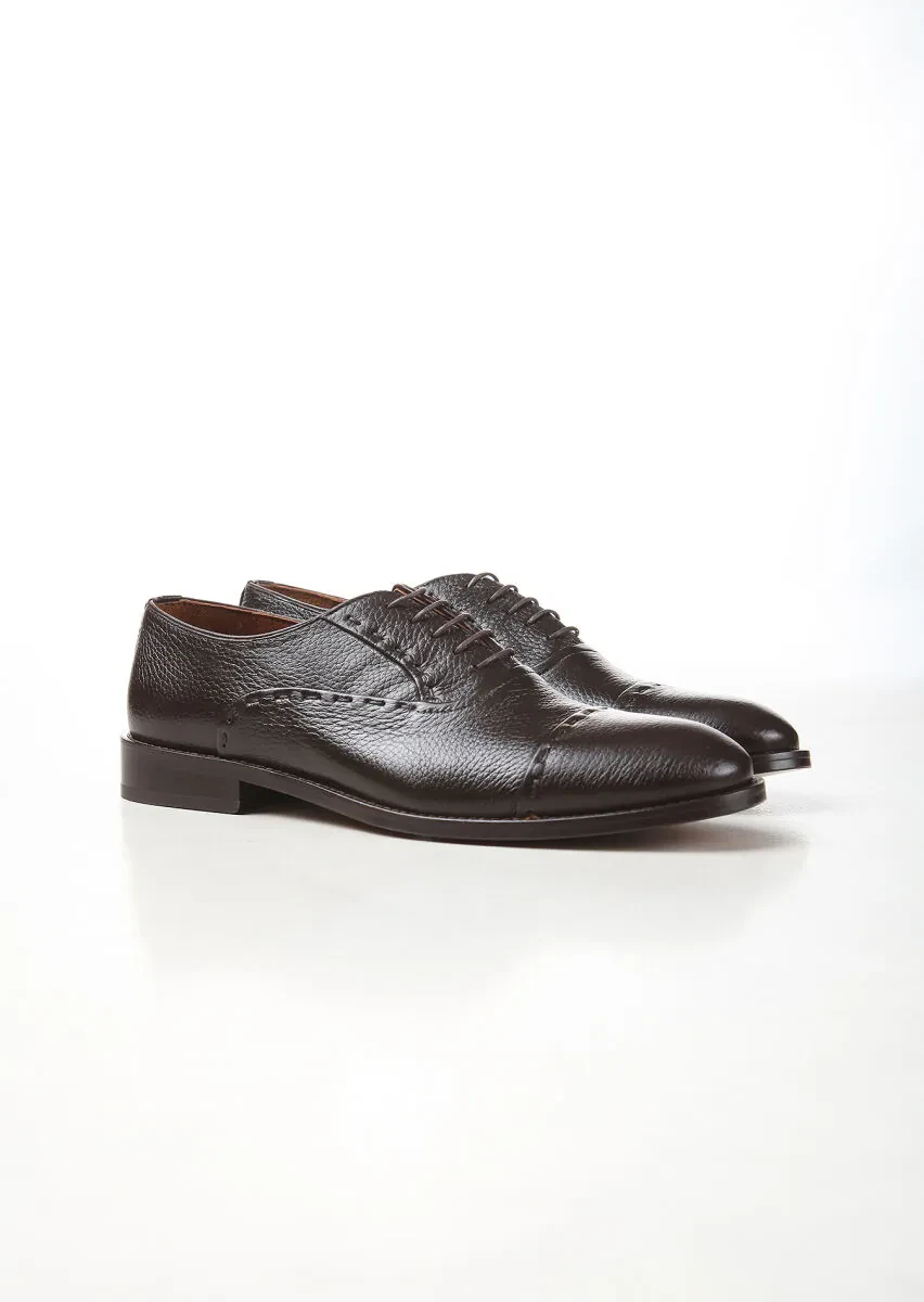 Brown Leather Classical Shoes - 2