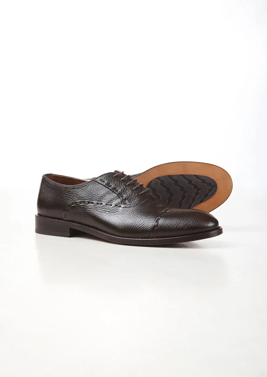 Brown Leather Classical Shoes - 4