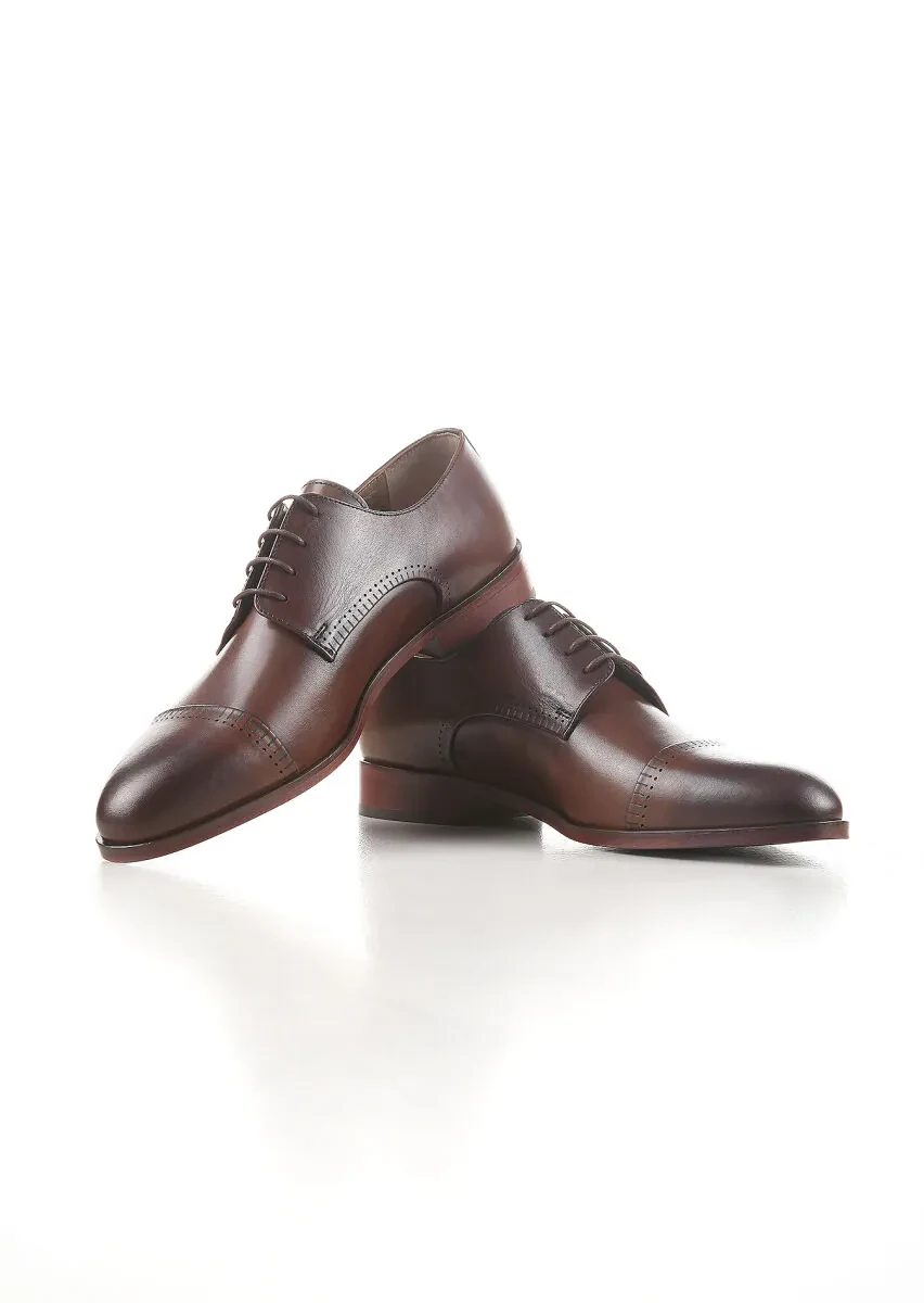 Brown Leather Classical Shoes - 2