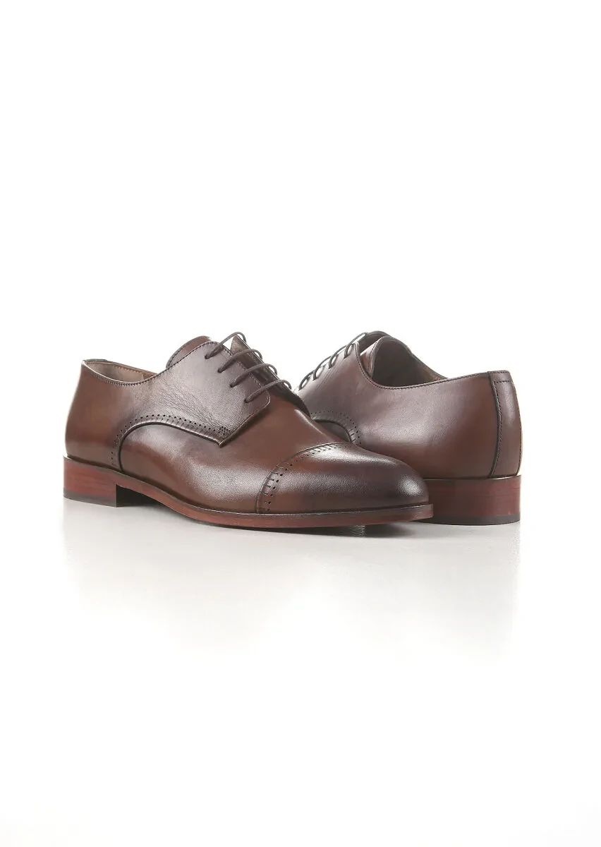 Brown Leather Classical Shoes - 3