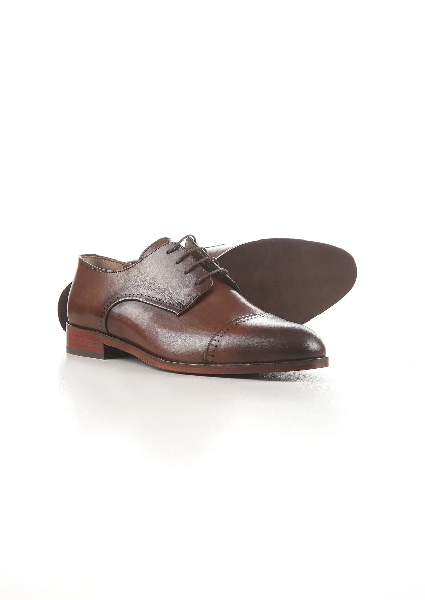 Brown Leather Classical Shoes - 4
