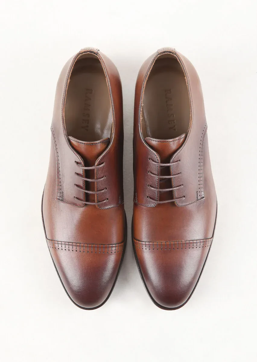 Brown Leather Classical Shoes - 5