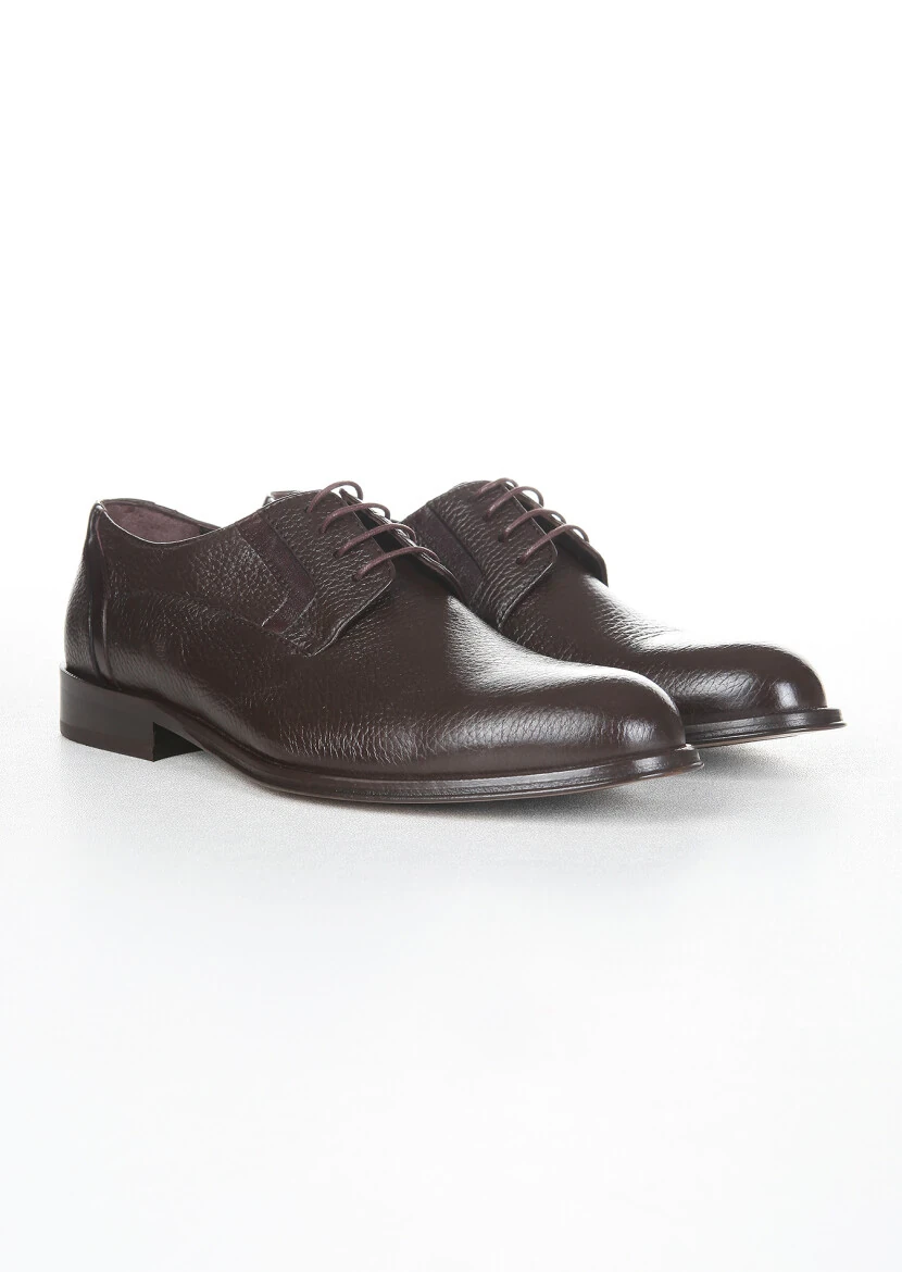 Brown Leather Classical Shoes - 2