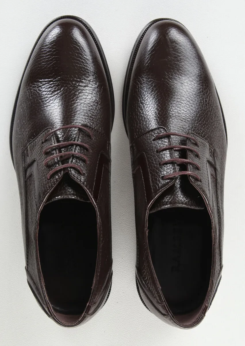Brown Leather Classical Shoes - 5