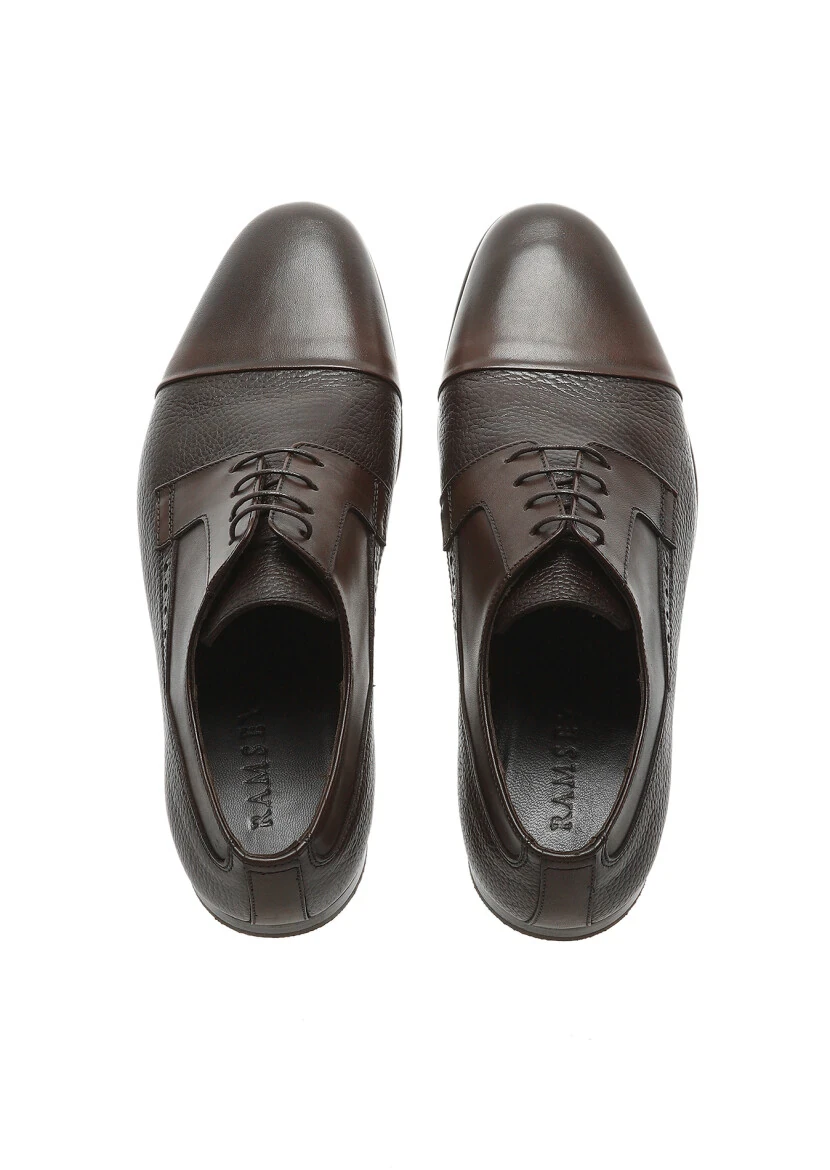 Brown Leather Classical Shoes - 5