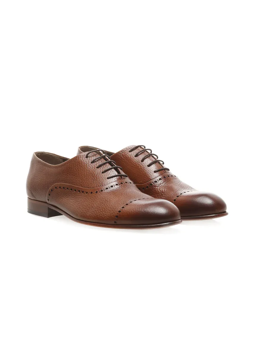 Brown Leather Classical Shoes - 2