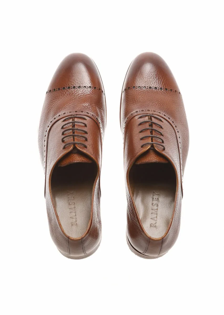 Brown Leather Classical Shoes - 5