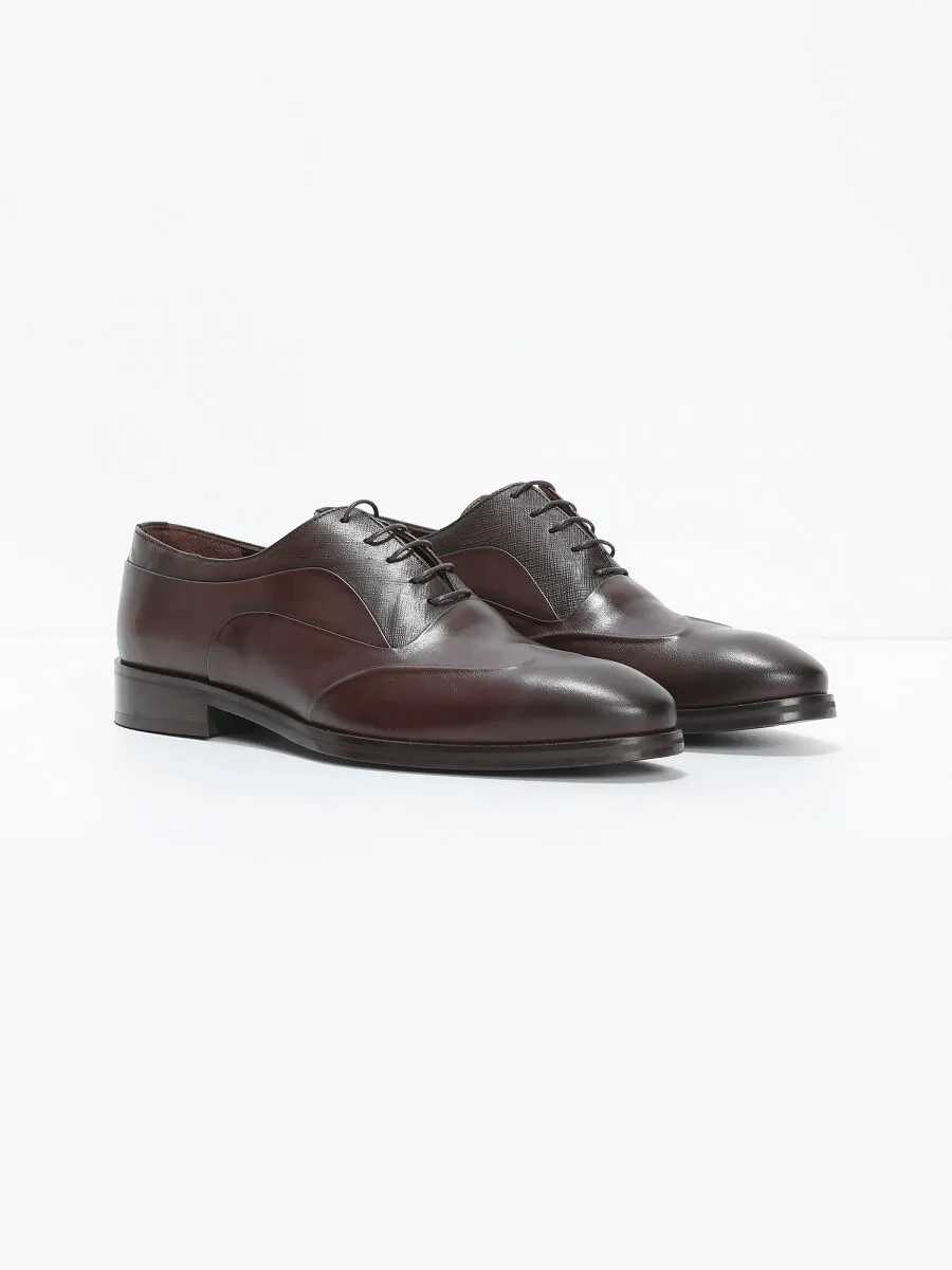 Brown Leather Classical Shoes - 2