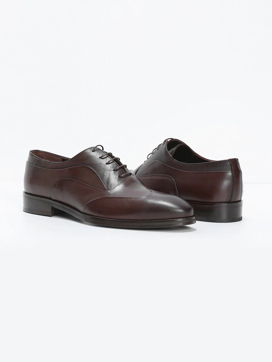 Brown Leather Classical Shoes - 3