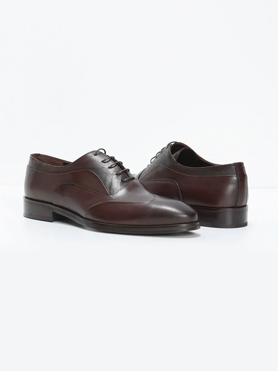 Brown Leather Classical Shoes - 3