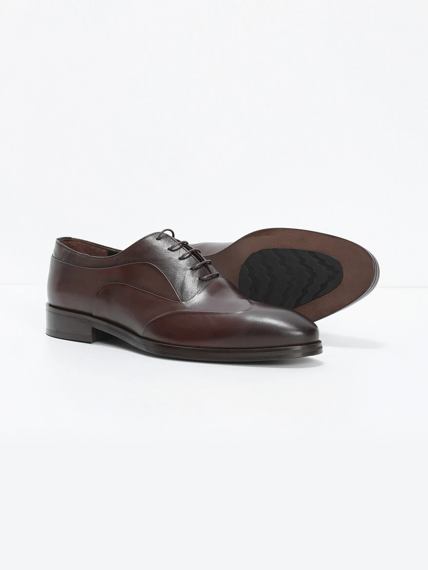 Brown Leather Classical Shoes - 4