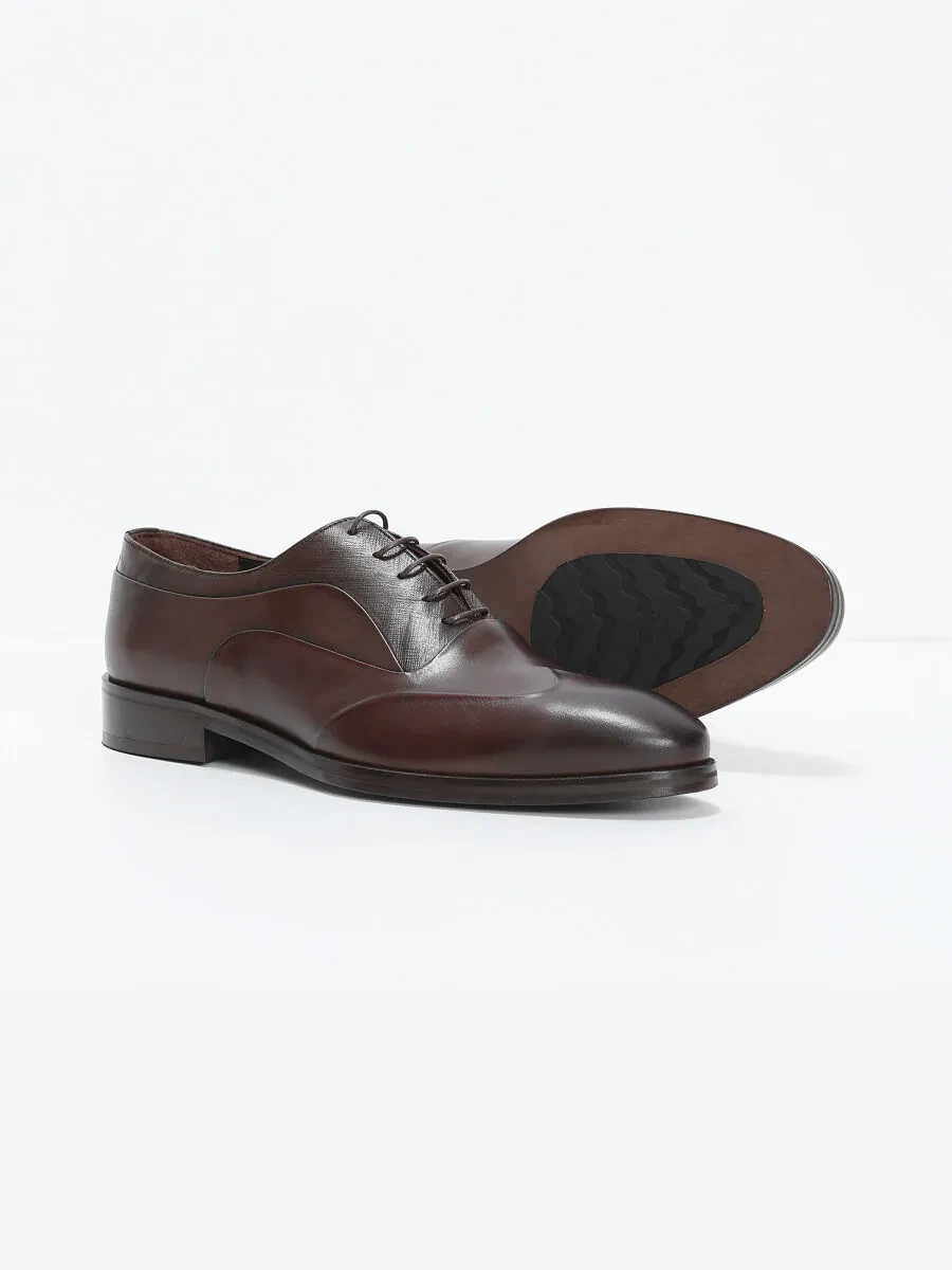 Brown Leather Classical Shoes - 4