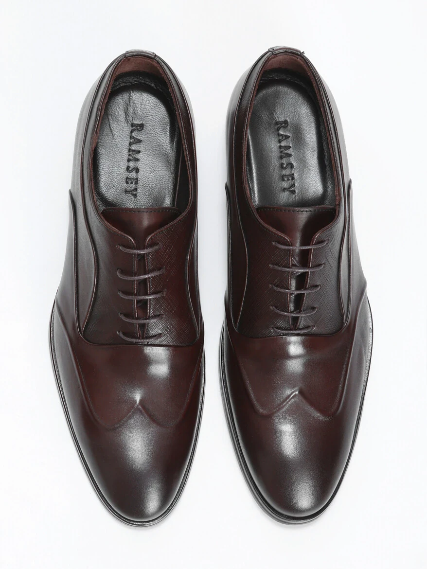 Brown Leather Classical Shoes - 5
