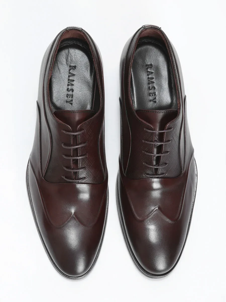 Brown Leather Classical Shoes - 5