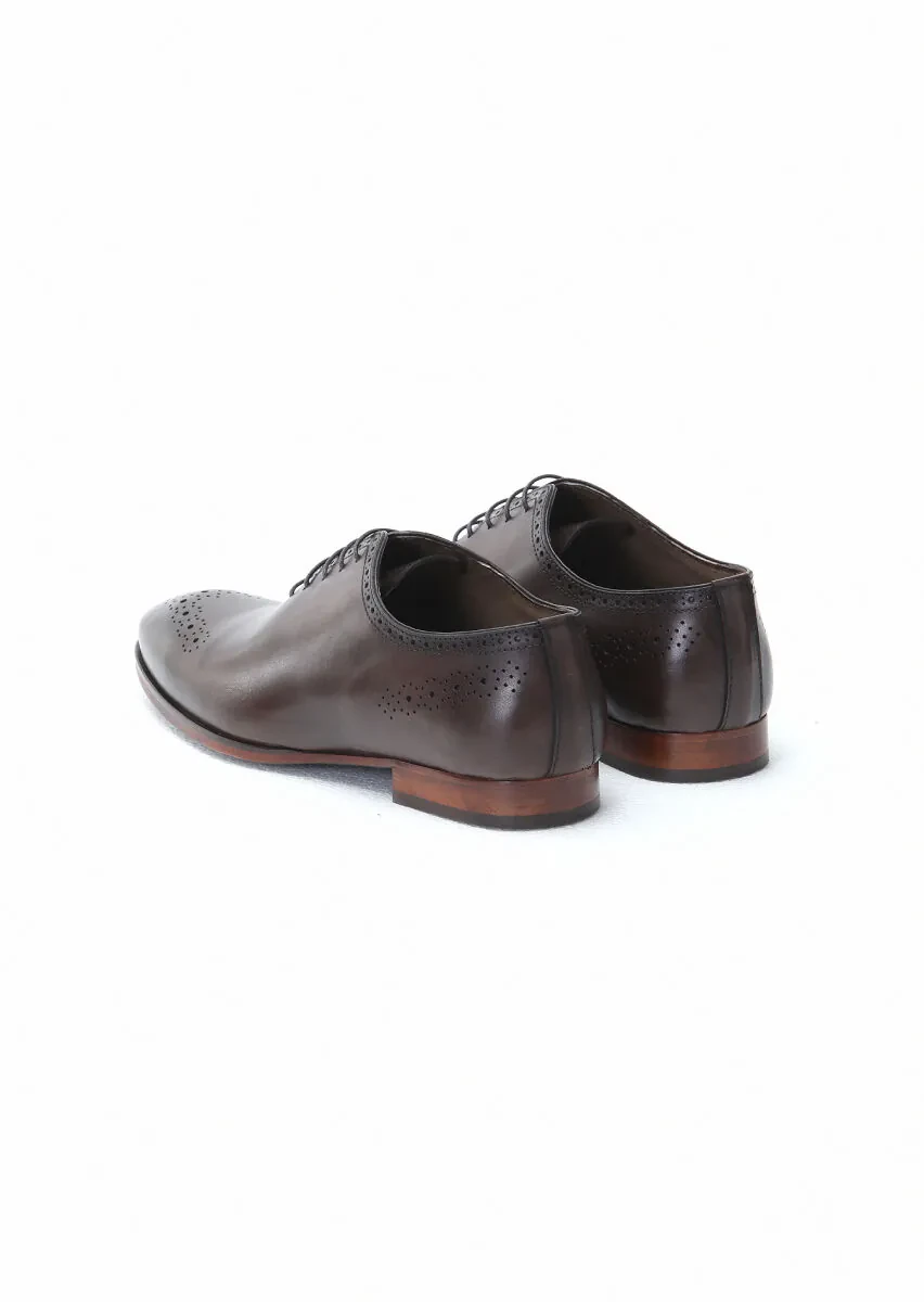 Brown Leather Classical Shoes - 4