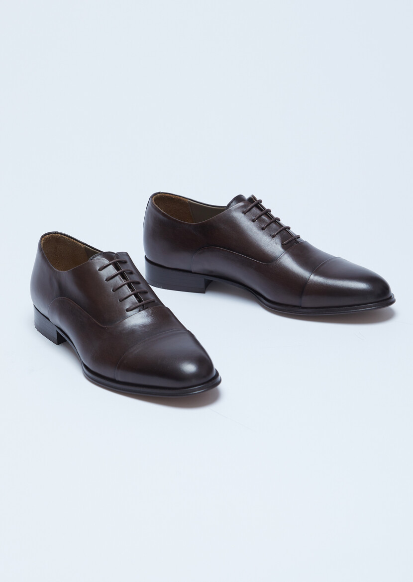 Brown Leather Classical Shoes - 3