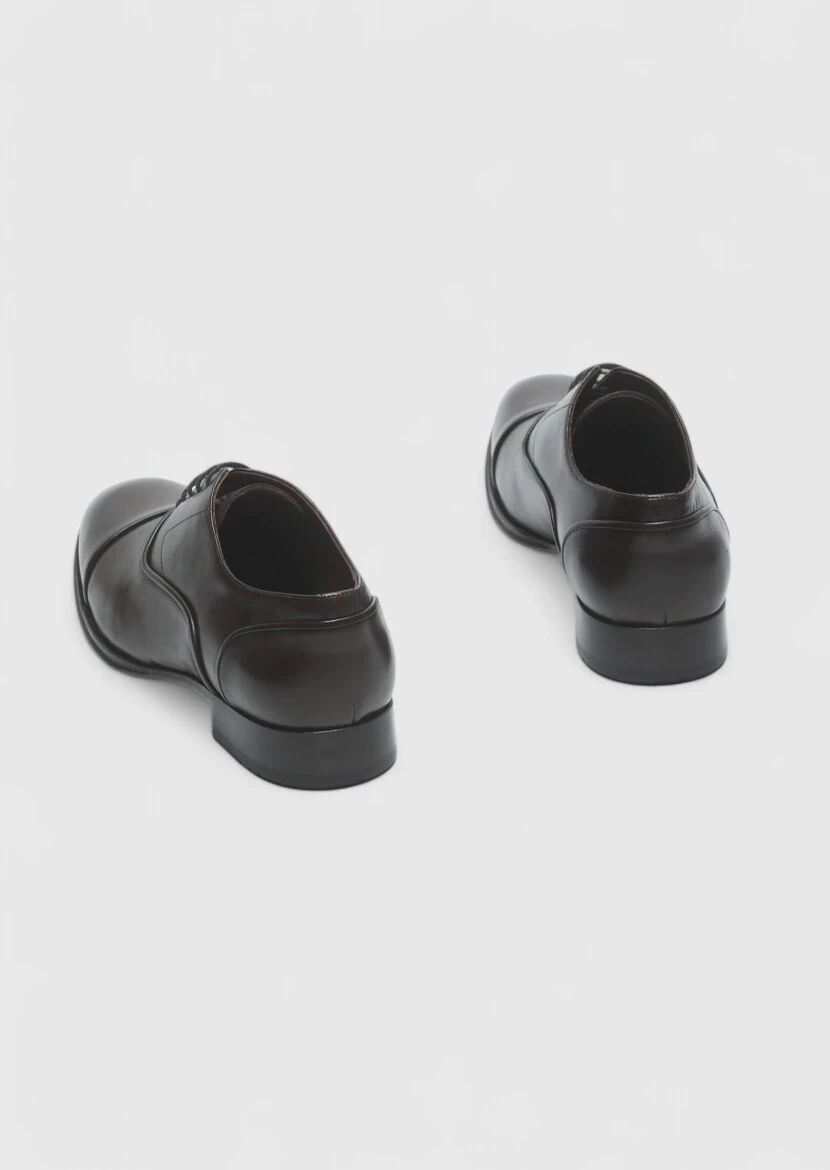 Brown Leather Classical Shoes - 5