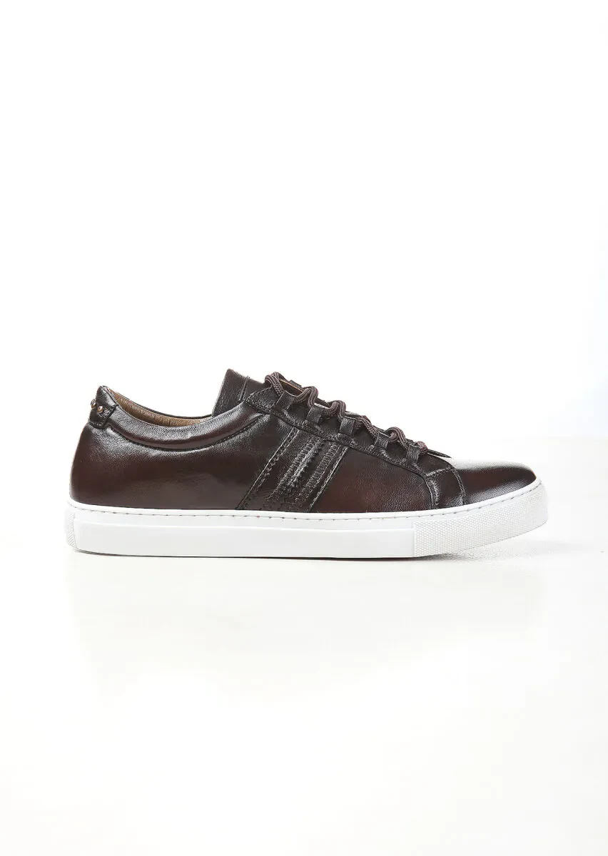 Brown Leather Sneaker - 1