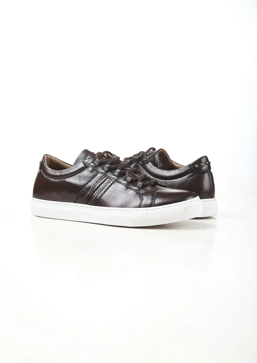 Brown Leather Sneaker - 3