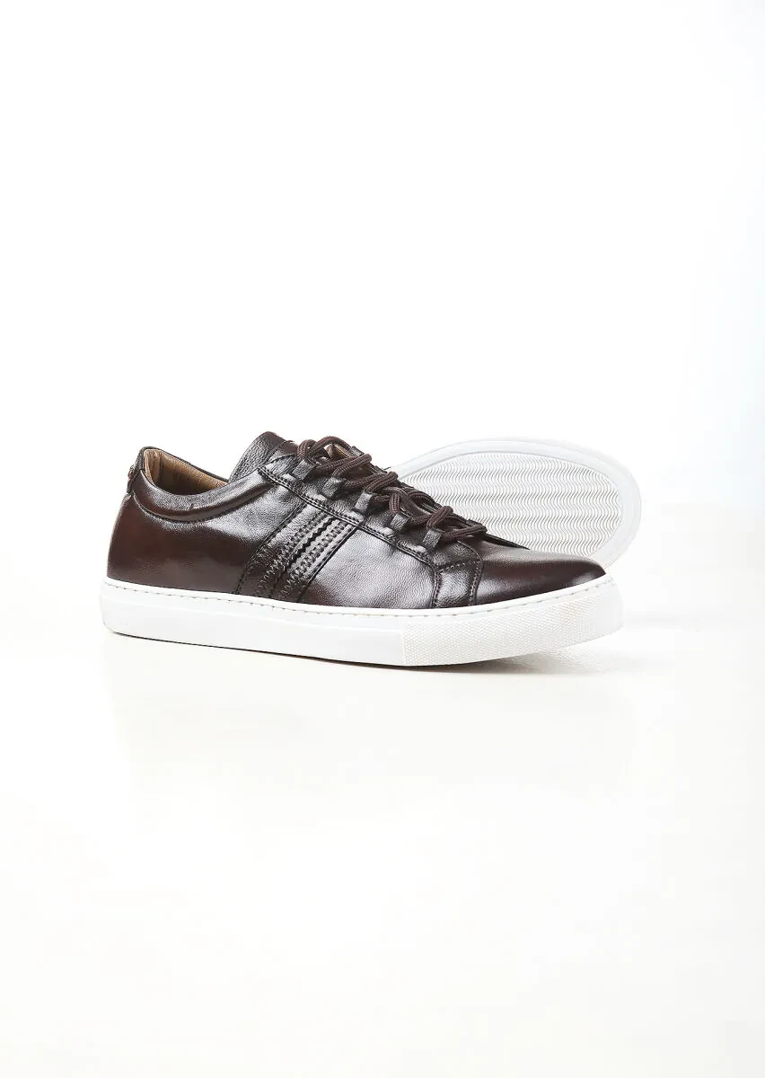 Brown Leather Sneaker - 4