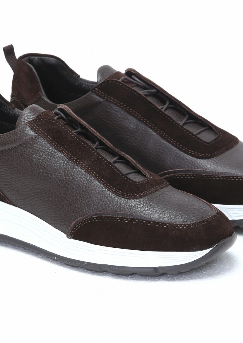 Brown Leather Sneaker - 3