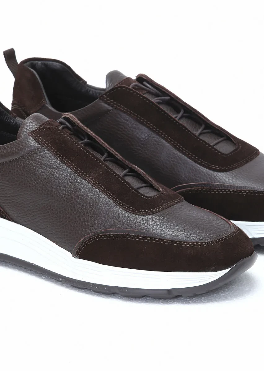 Brown Leather Sneaker - 3