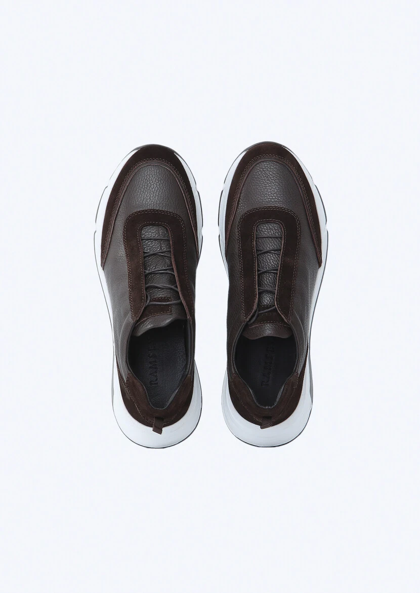 Brown Leather Sneaker - 6