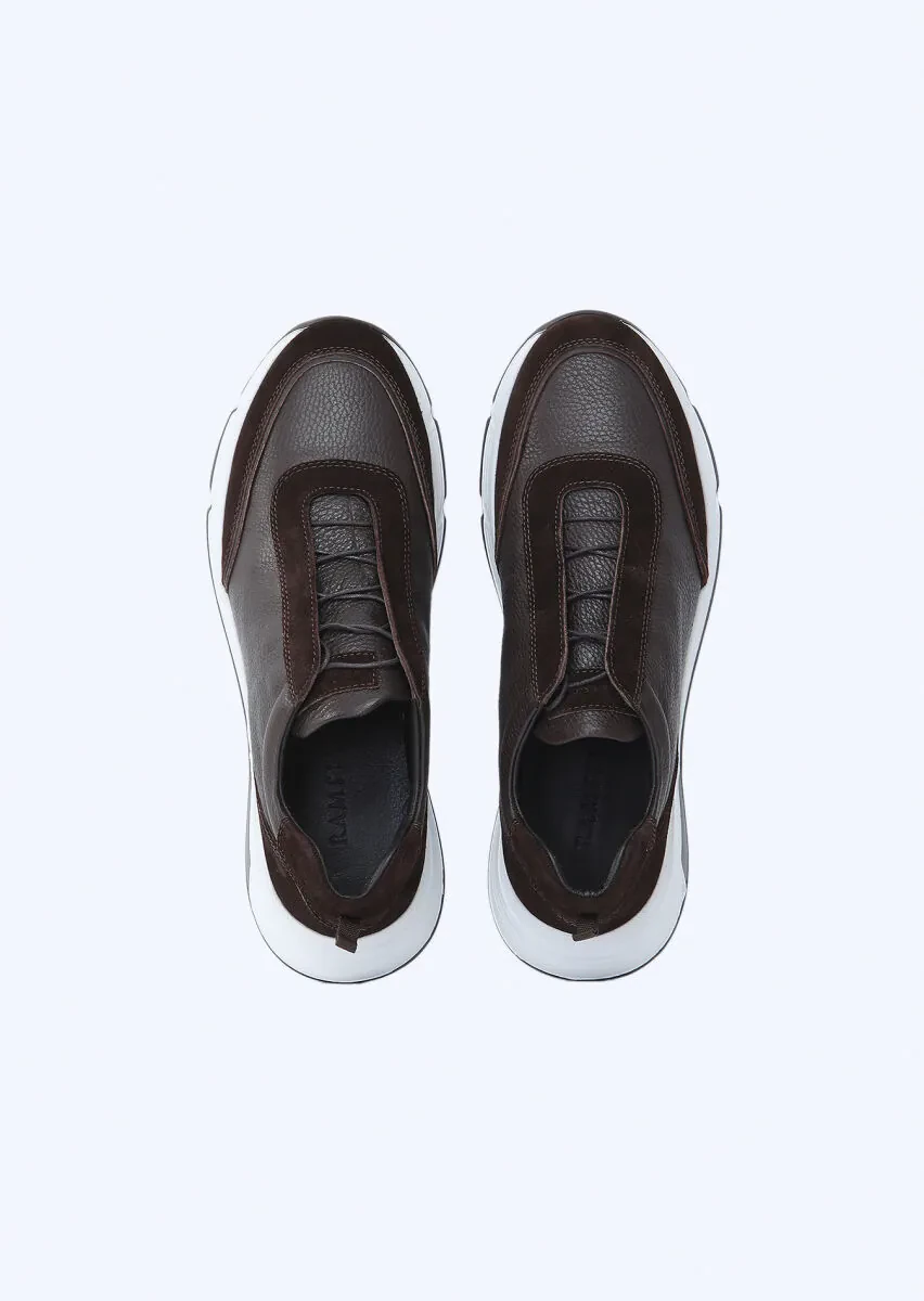 Brown Leather Sneaker - 6