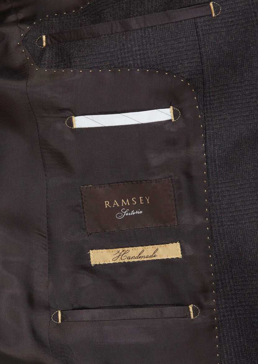 Brown Patterned Regular Fit 100% Wool Jacket - 7