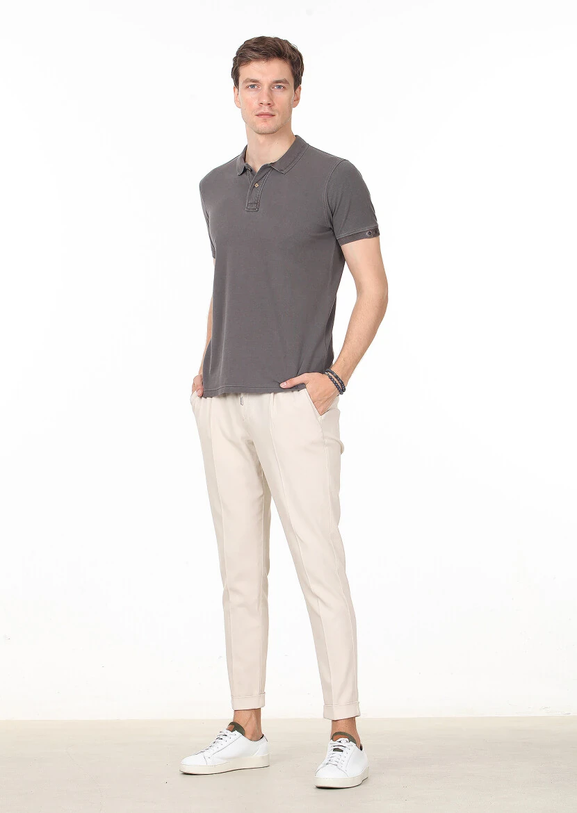 Brown Plain Polo Neck 100% Cotton T-Shirt - 3