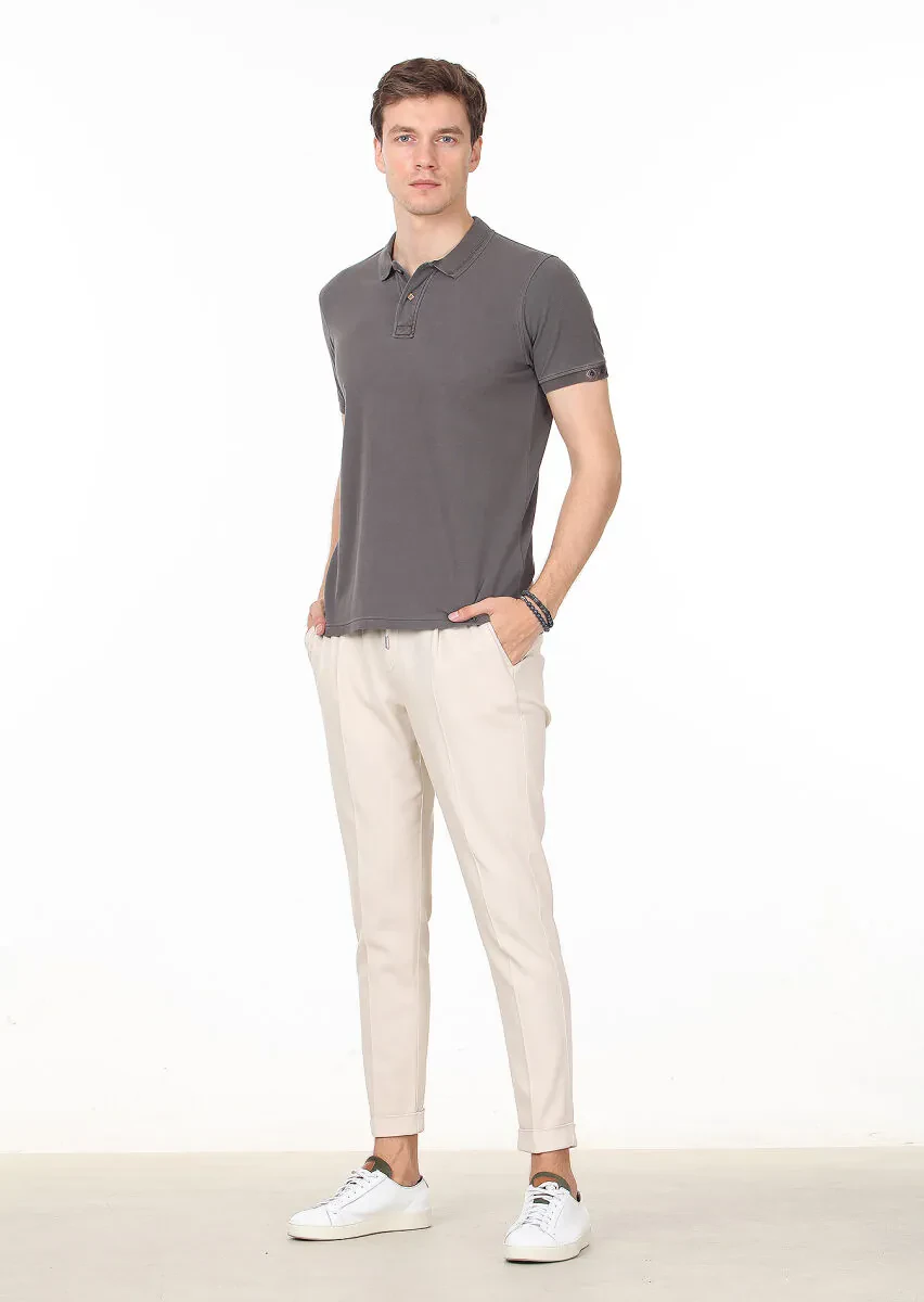 Brown Plain Polo Neck 100% Cotton T-Shirt - 3