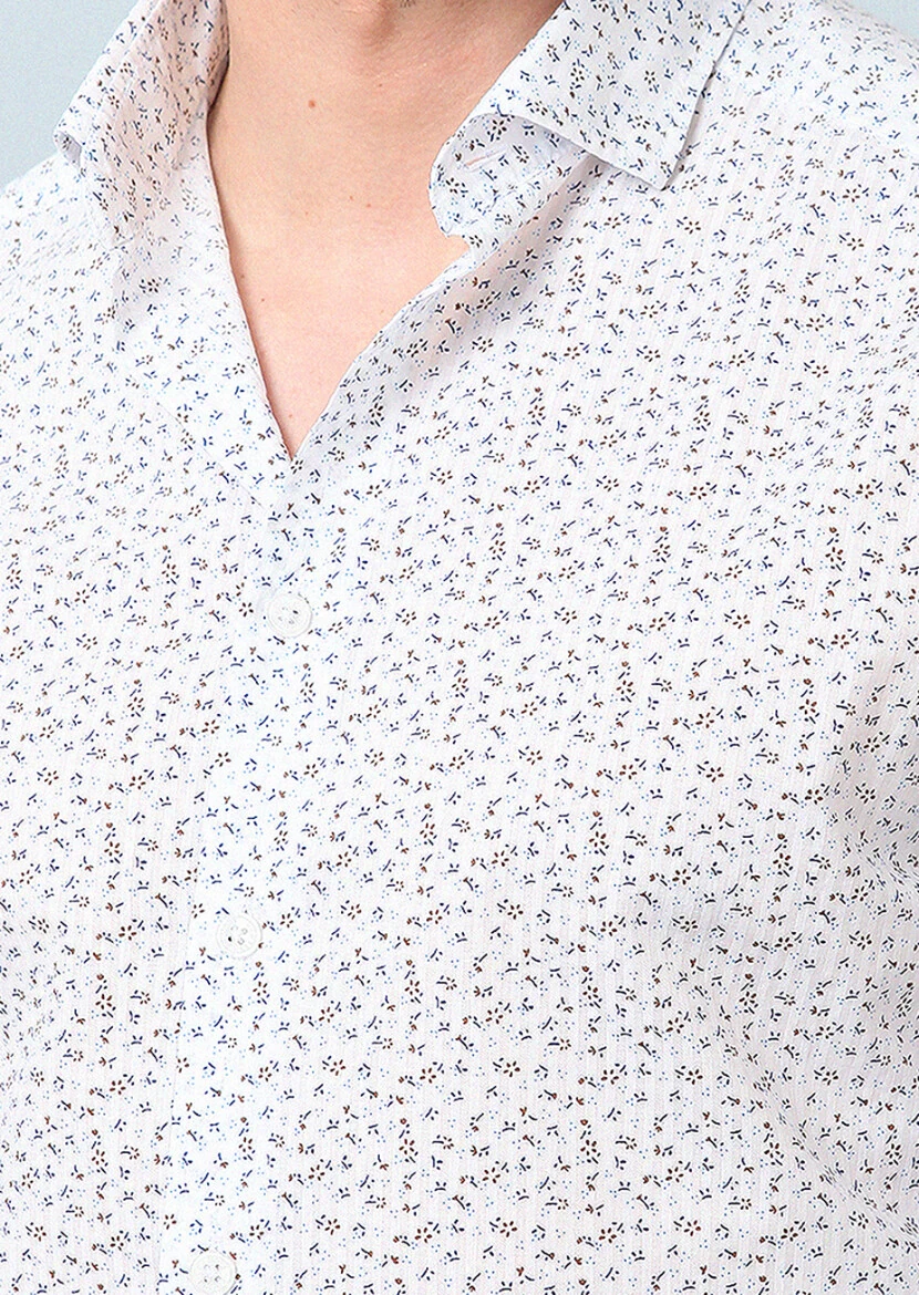 Brown Printed Slim Fit Weaving Casual 100% Cotton Shirt - 2