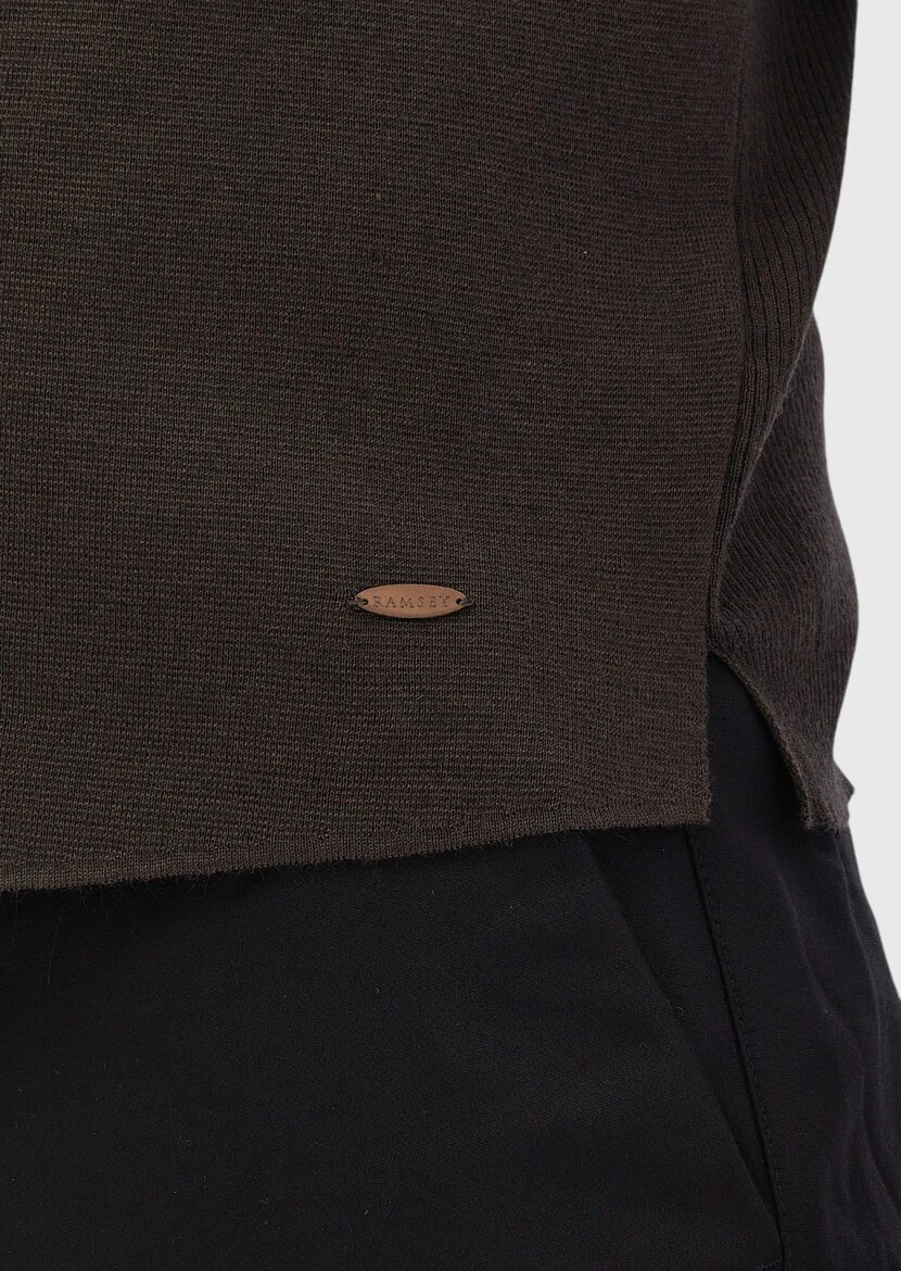 Brown Regular Fit V-Neck Casual Knitting Knit Vest - 5