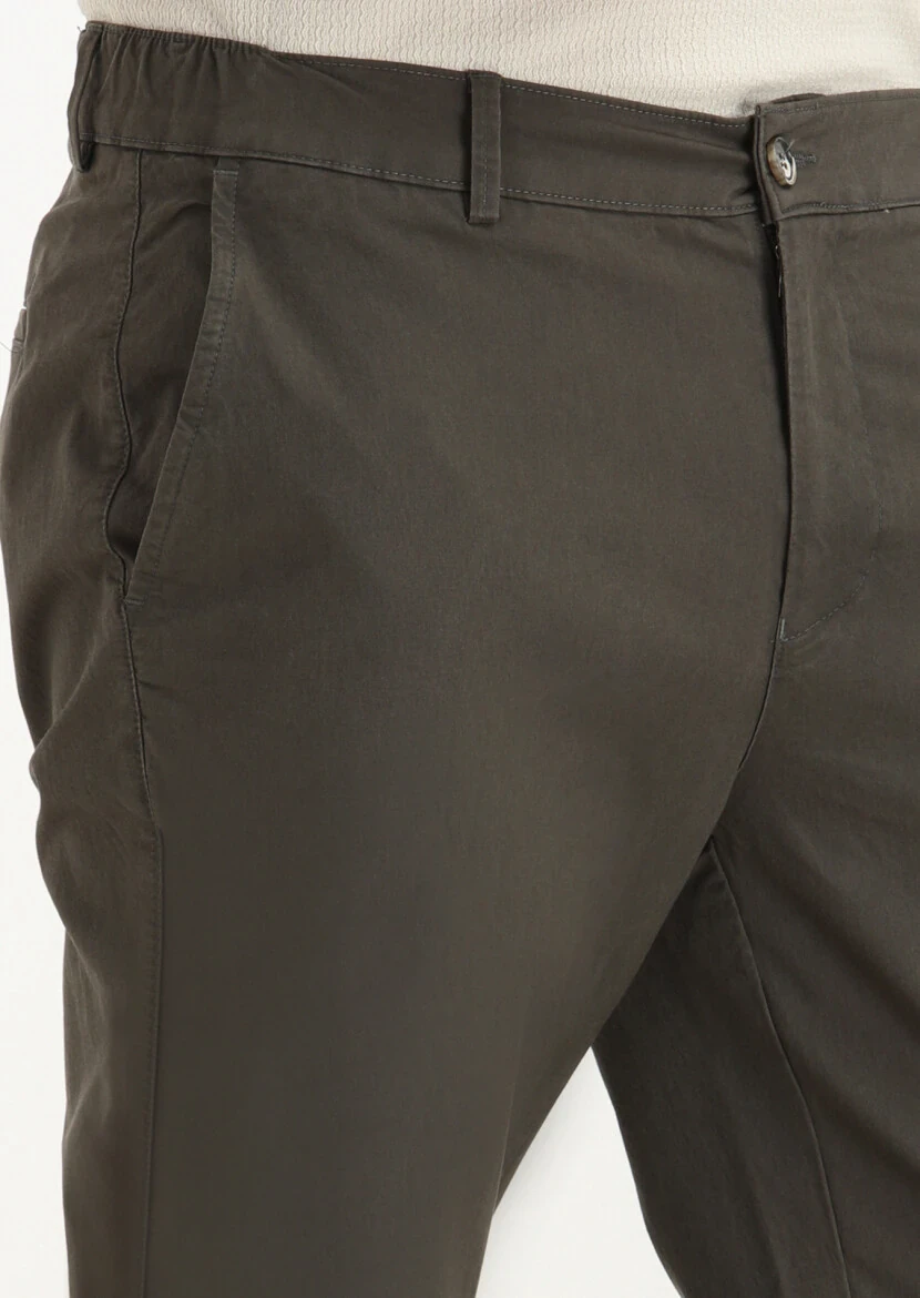 Brown Weaving Jogging Fit Casual Trousers - 3