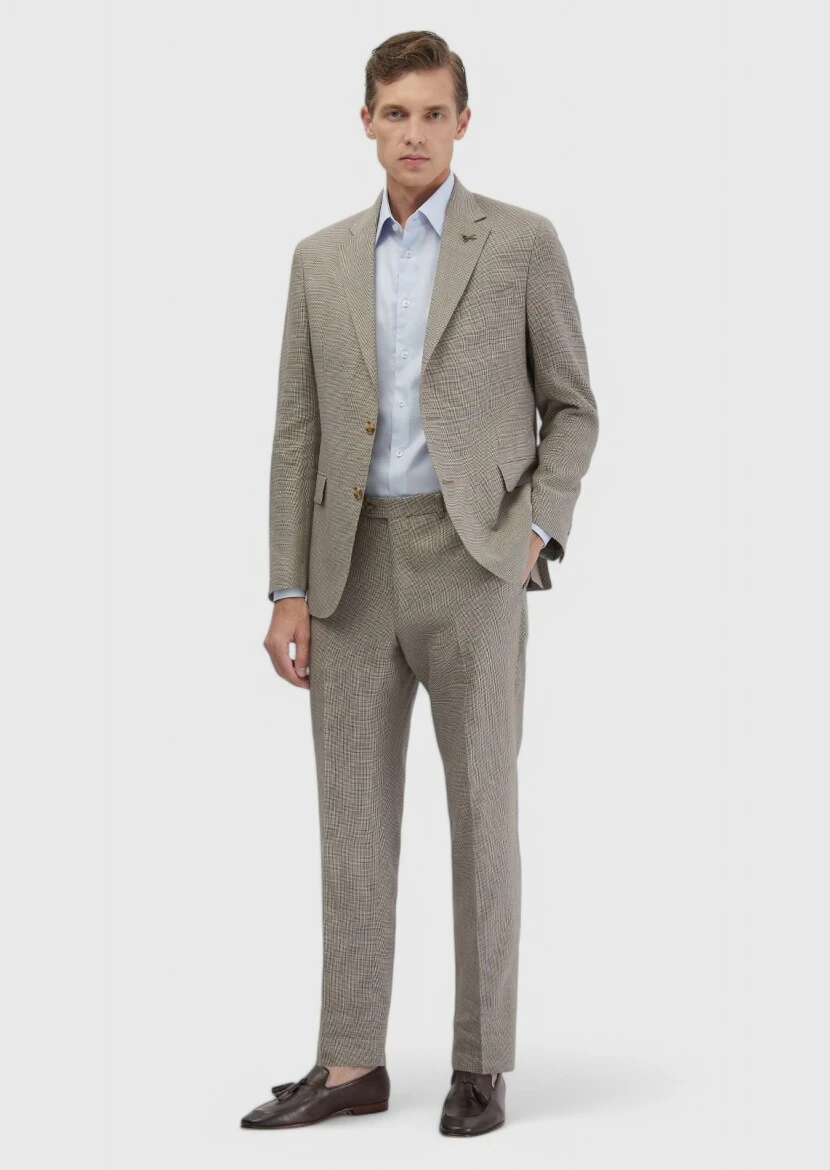 Brown Zeroweight Slim Fit Wool Blended Suit - RAMSEY