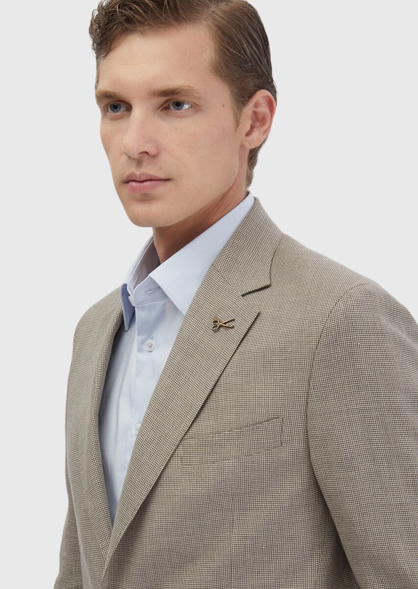 Brown Zeroweight Slim Fit Wool Blended Suit - 3