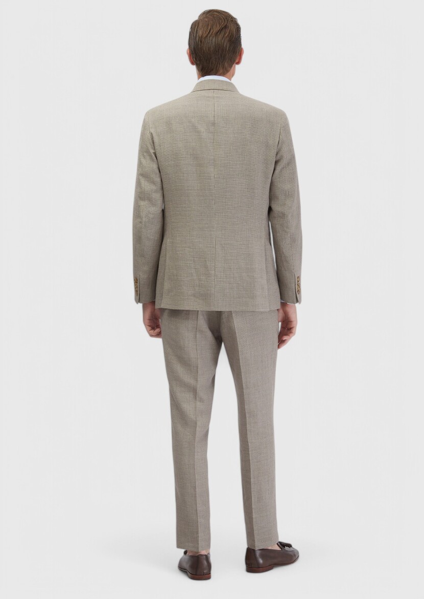 Brown Zeroweight Slim Fit Wool Blended Suit - 5