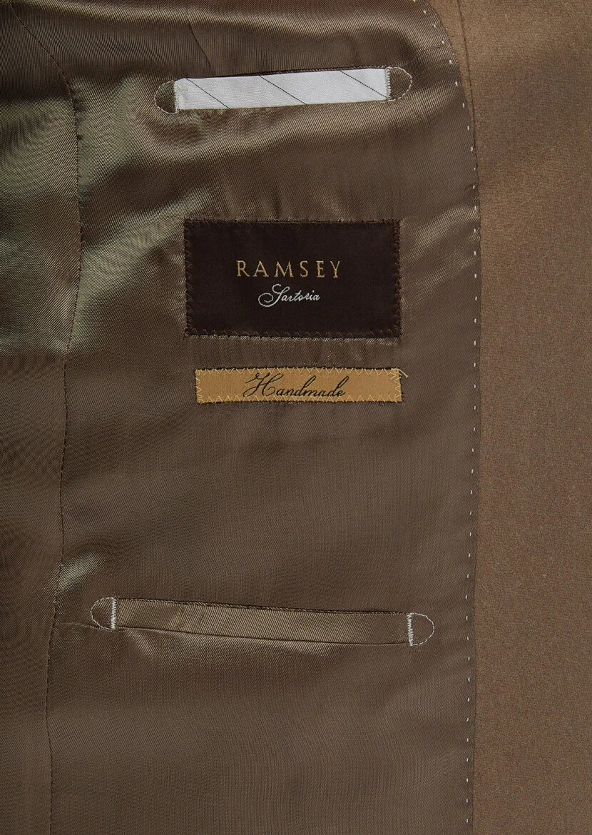 Buff Plain Regular Fit 100% Cashmire Jacket - 7